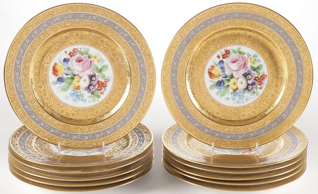 12 HEINRICH SEB BAVARIA HAND PAINTED PLATES