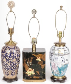 THREE ATTRACTIVE TABLE LAMPS