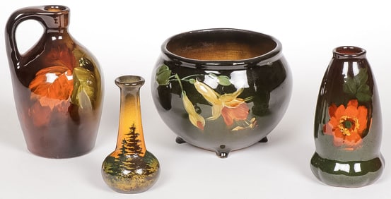 4 PCS STANDARD GLAZE POTTERY