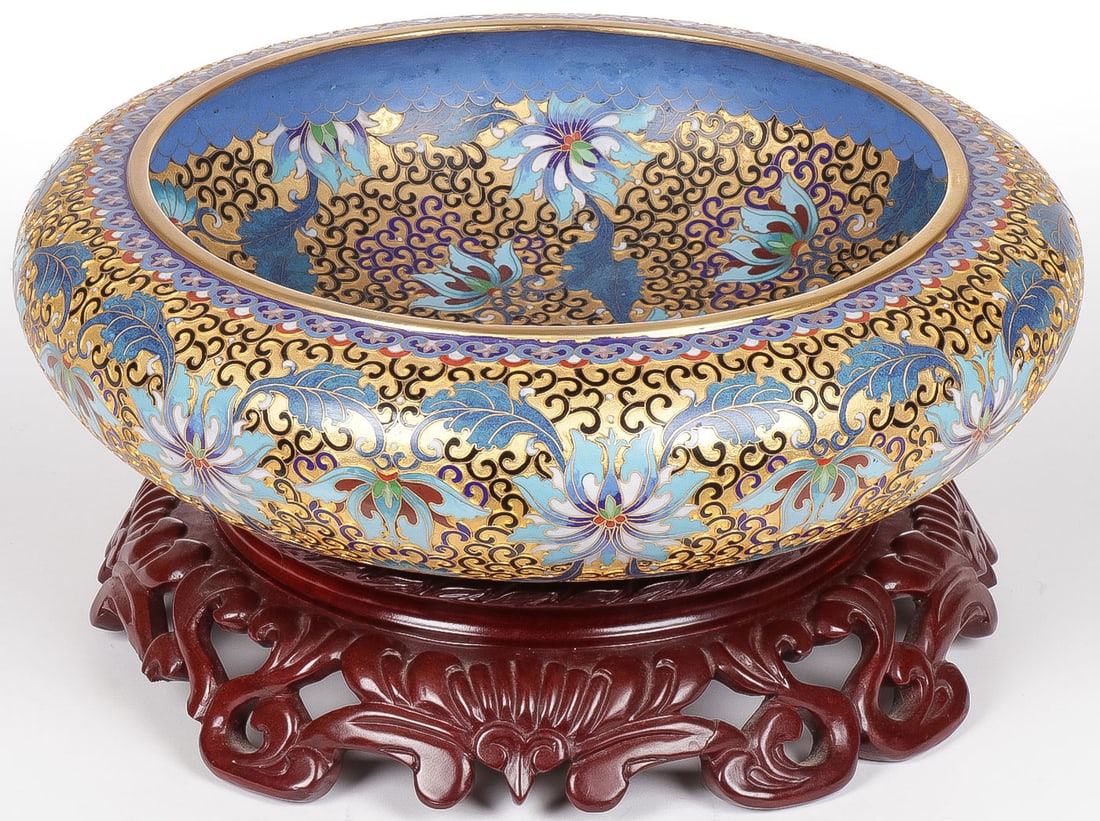 LARGE CHINESE CLOISONNE BOWL (1 of 3)