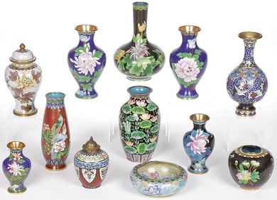 12 CHINESE CLOIS0NNE PIECES