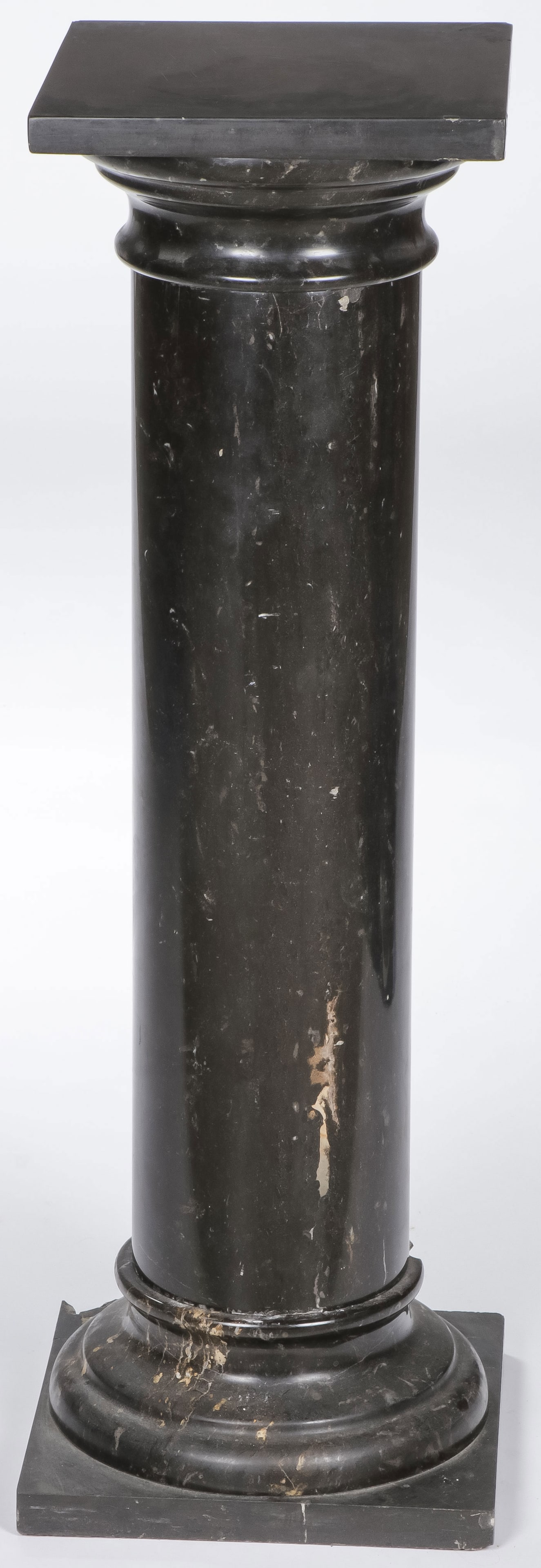 VINTAGE MARBLE PEDESTAL: VINTAGE MARBLE PEDESTAL. In three pieces, Height 37.5 inches. NO RESERVE. LOCAL PICKUP OR THIRD-PARTY SHIPPER ONLY.SHIPPING NOTICE:Except for large, oversized items, Jackson's is your sole and only