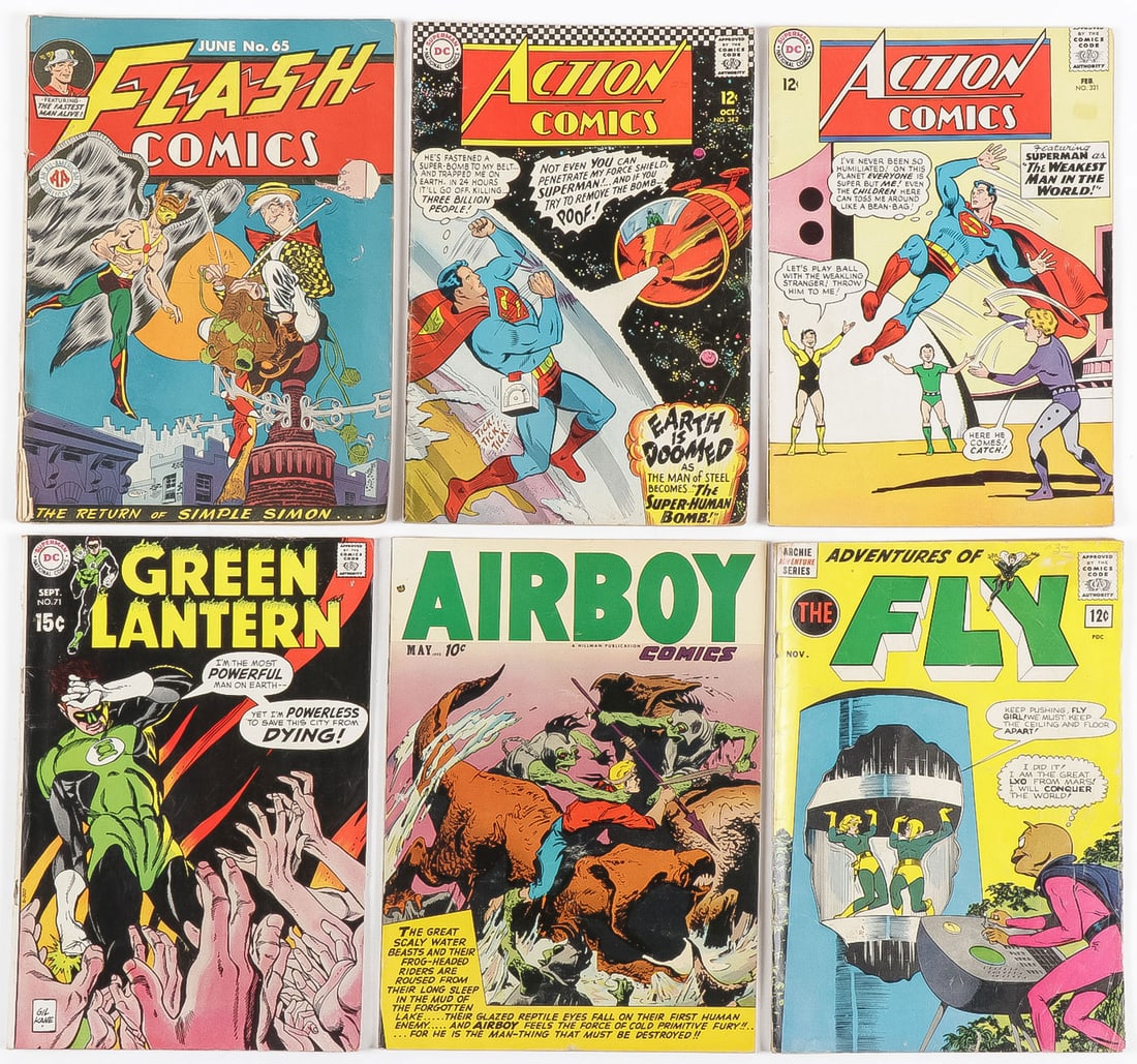 375 VINTAGE COMIC BOOKS: 375 VINTAGE COMIC BOOKS. Comprising a wide assortment, including Golden Age, Silver Age, and later. As well as an Alex Raymond Flash Gordon hardcover book as illustrated, comics in various states of c