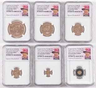 RARE 6-PIECE QUEEN ELIZABETH II KRUGGERANDS