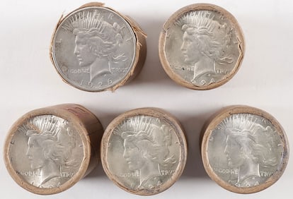 100 SILVER PEACE DOLLAR IN SHOTGUN ROLLS