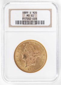 1889 S $20 GOLD LIBERTY HEAD