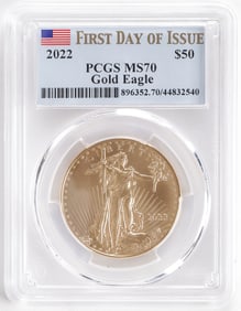 2022 $50 GOLD EAGLE FIRST DAY ISSUE