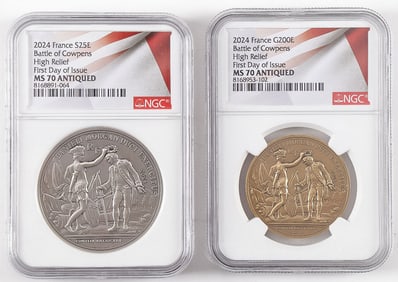 RARE SILVER & GOLD FRANCE COWPENS 2024 FIRST DAY