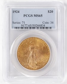 1924 $20 GOLD ST GAUDENS