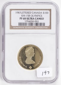 1987 CANADIAN $100 LETTERED GOLD