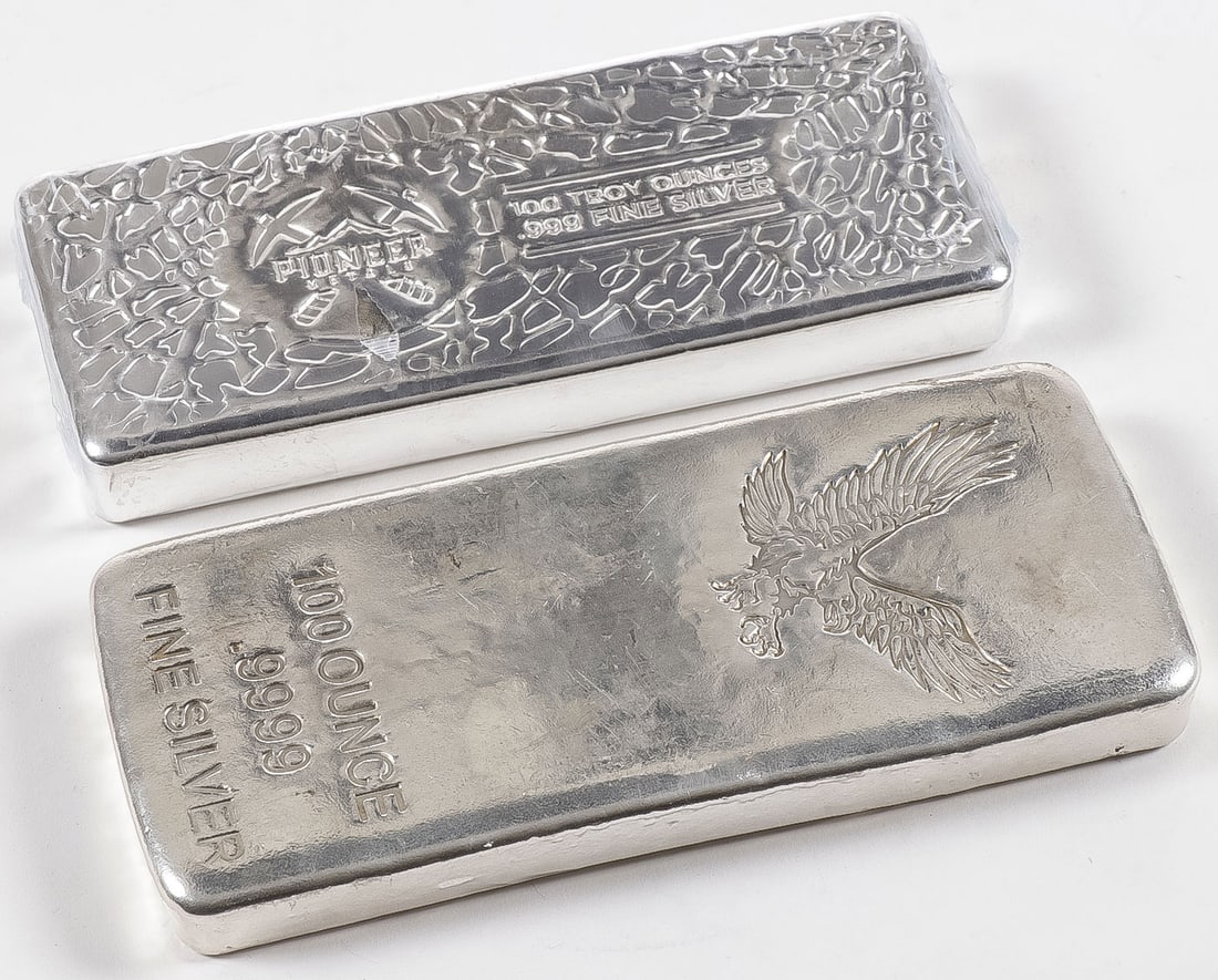 TWO 100 OUNCE SILVER BARS (1 of 1)
