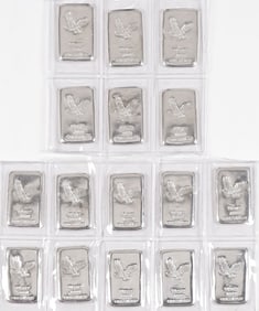 SIXTEEN 10-OUNCE .9999 FINE SILVER BARS