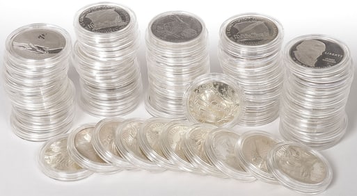 61 U.S. SILVER COMMEMORATIVE DOLLARS