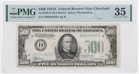 1934A $500 FEDERAL RESERVE NOTE