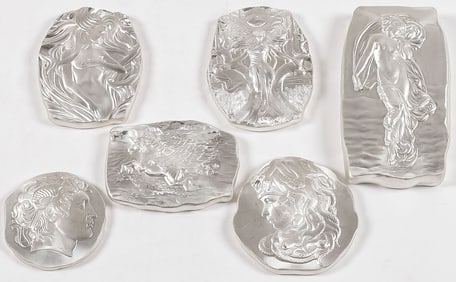 SIX SILVER BARS, 82 TROY OUNCES