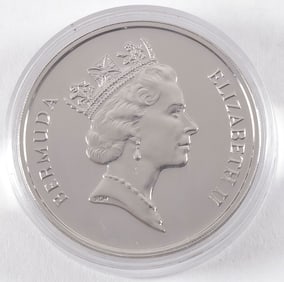 1987 BERMUDA $25 SILVER QUEEN ELIZABETH