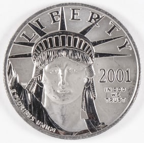 2001 $50 ½ OUNCE PLATINUM LIBERTY AMERICAN EAGLE