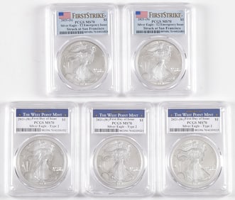 FIVE SILVER EAGLES, 2021