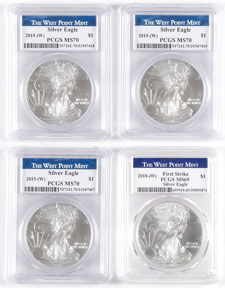FOUR SILVER EAGLES (1 of 2)