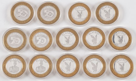14 SILVER PLAYBOY GAMING TOKENS