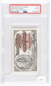 1893 WORLDS COLUMBIA EXPOSITION TICKET