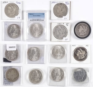 14 US VINTAGE US SILVER DOLLARS