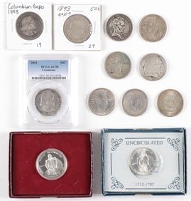 12 U.S. SILVER COMMEMORATIVES 1893-1982