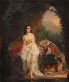 19TH C NUDE GENRE PAINTING