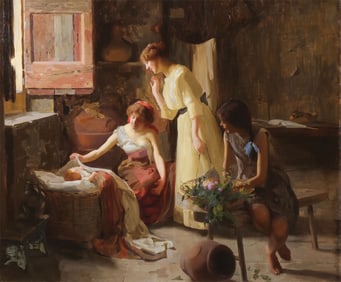 GREAT SIGNED ITALIAN GENRE PAINTING