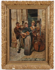 CHARMING 19TH CENTURY OIL ON CANVAS