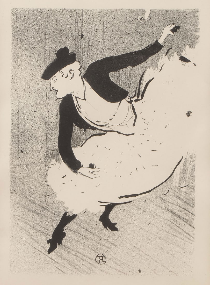 TOULOUSE-LAUTREC LITHO, 1893: HENRI DE TOULOUSE-LAUTREC (French 1864-1901) Edmee Lescot -1893 Lithograph on wove paper Signed with monogram 10.4 inches x 7.3 inches (26.5 x 18.5cm), overall including frame 20.75 inches x 17.5 inch