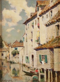 GOOD AMERICAN SIGNED FRENCH PAINTING, C. 1910