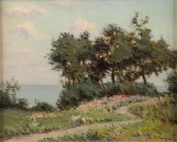 SIGNED OHIO LAKE EERIE PAINTING, C. 1910