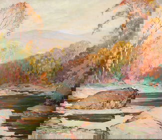 GOOD SIGNED NEW HAMPSHIRE LANDSCAPE, C. 1920