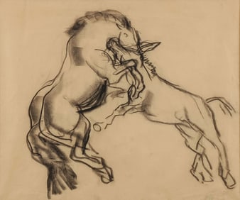ORIGINAL JOHN STEUART CURRY CHARCOAL