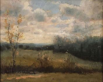 SIGNED NEW YORK LANDSCAPE DATED 1882