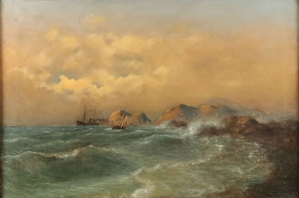 GOOD SIGNED SEASCAPE CIRCA 1900