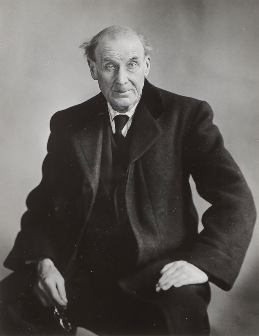 SIGNED BERENICE ABBOTT PHOTOGRAPH: BERENICE ABBOTT (American 1898-1991)Portrait of Eugene Atget Gelatin PrintSigned on mat13 inches x 10 inches, Overall including glazed frame 20.25 inches x 16.25 inchesProvenance: