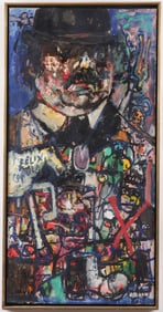 ORIGINAL ZERO MOSTEL ABSTRACT EXPRESSIONIST PAINTING