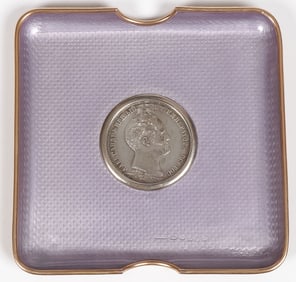 FABERGÉ SILVER & ENAMEL TRAY