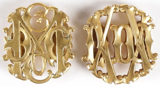 GOLD CLASPS OR CUFFLINKS ST. PETERSBURG C. 1880