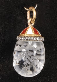 FABERGÉ JEWELLED, GOLD & ENAMEL EGG PENDANT