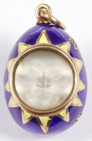 FABERGÉ GOLD, ENAMEL & GEMSTONE PENDANT EGG