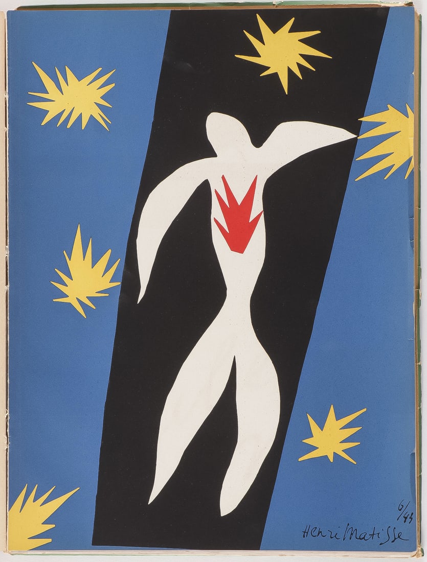 MATISSE DE LA COULEUR. VERVE 13. 1945: MATISSE DE LA COULEUR. VERVE 13. 1945. Henri Matisse de la Couleur - Vol. IV No. 13. Paris: Editions de la Revue Verve. 1945. Complete with "La Chute d'Icare", in frontispiece, and "De La Couleur", ti