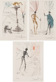 THREE SALVADOR DALI DRYPOINT ETCHINGS