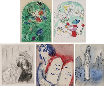 GROUP OF FIVE MARC CHAGALL PRINTS