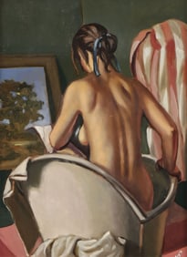 BATHING NUDE OIL PAINTING