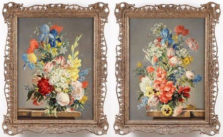 PR SIGNED DUTCH FLORAL STILL LIFES