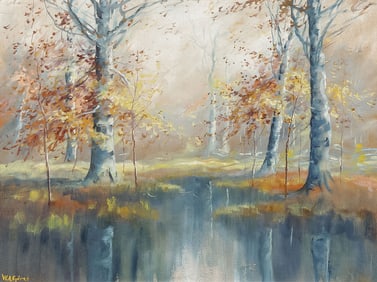 SIGNED FALL LANDSCAPE, C. 1920