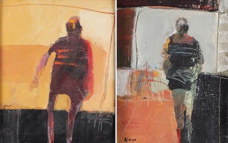 TWO MIKE RIVERO PAINTINGS